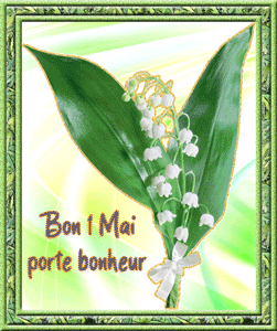 Gif animé bon 1 mai porte bonheur muguet